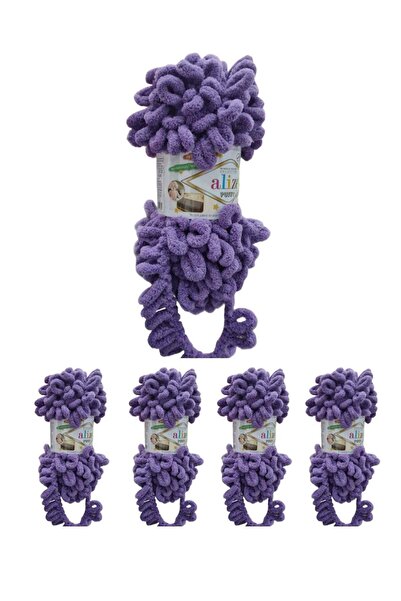 Alize Puffy 5 قطع من خيوط اليزا بوفي التركية الاصلية وزن 100 غرام رقم اللون 437