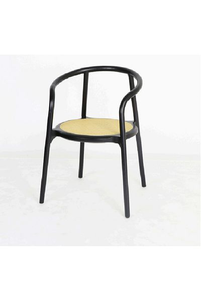 rexa Luxury Modern Restaurant Dining Room Table Set 6 Outdoor Black Wooden Rattan Chairs