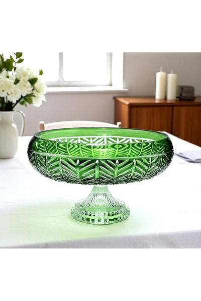 Akden Kristal Crystal Cut Decor Tina Glass Bowl