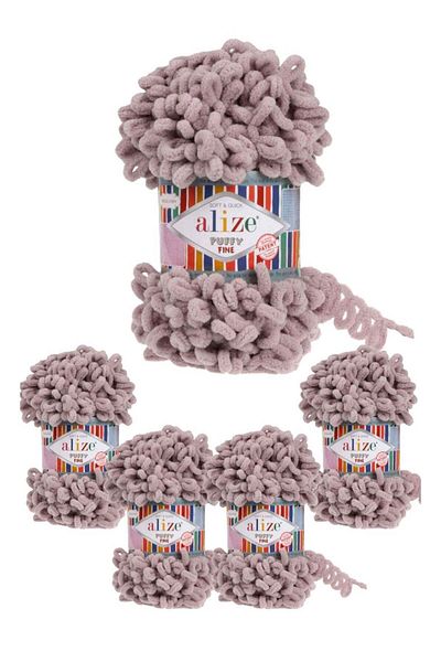 Alize 5 pcs of original Turkish Aliza puffy fine wool yarn small loops