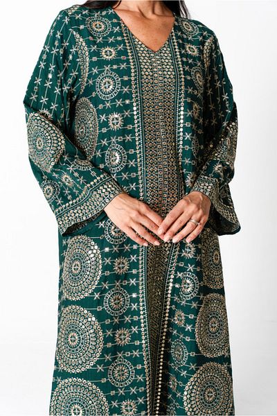 IKKXA Modern Embroidered Jalabiya