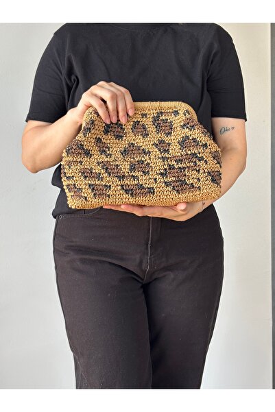 MSM Kadın Hasır Çanta, Örme Çanta, Hediye Çanta, Kağıt İpten Çanta,Örgü Çanta, Minaudier Çanta