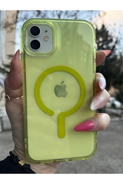 DÜNYA AKSESUAR iPhone 11 uyumlu renkli şeffaf megsafe şarj tam koruma sert silikon kılıf
