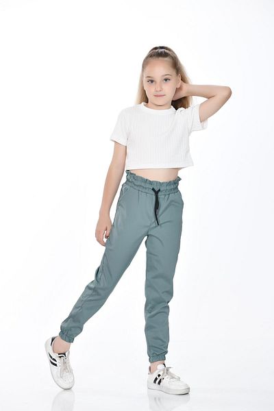 Kamex Girl's Elastic Waist Pocket Burgaz Trousers