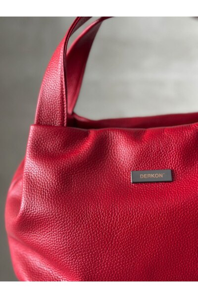 DERKON Vera Model Genuine Leather Women's Bag Red