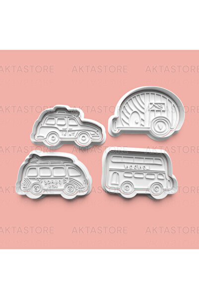 AKTASTORE مجموعة أدوات قالب البسكويت وقالب عجينة السكر مكونة من 4 قطع