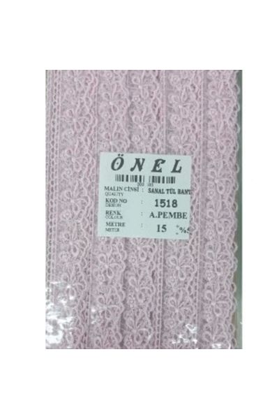 STOREMAX Lace Polyester Virtual Tulle Tape Light Pink 15 Meters Width 3 cm On-1518-Ap