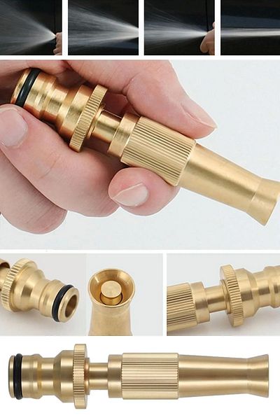 Tilbe Home Brass Faucet End and Hose Pressure Connection Apparatus |   Pressurized Irrigation and Car Washing Head