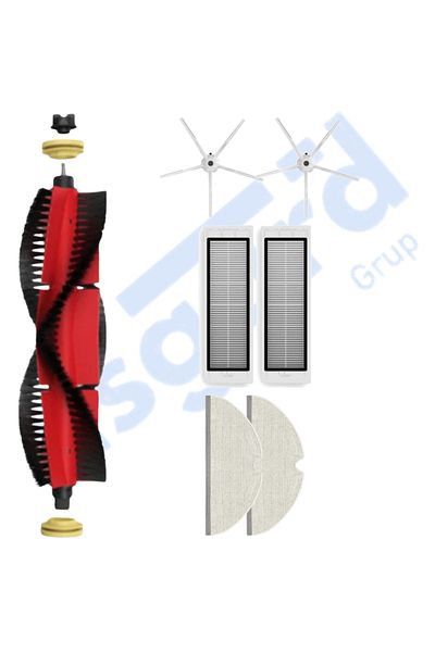 Asgard Grup Roborock S50 – S55 –S5 Max – S6 – S6 Maxv Compatible 1 Main Brush 2 Side Brushes 2 Filters 2 Mops