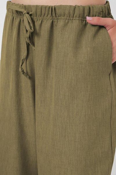 Aymood Wide Leg Linen Trousers 6735 - Çağla