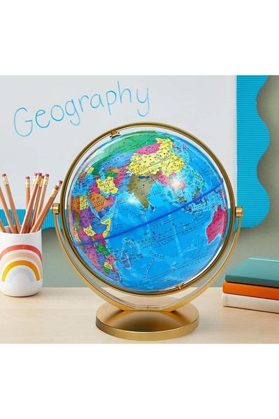 Generic Educational World Globe with Electroplated Gold Base Geographic Earth Globe Map for Home & Office