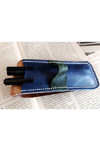 Mahfuz Crazy Hors Genuine Leather Handmade Custom Pen Holder Pencil Case for Your Pens 27cm 6cm W138