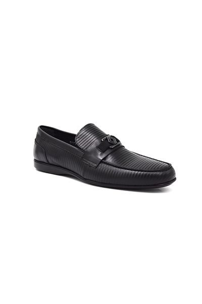 Fosco 3172 Inside and Outside Genuine Leather Rubber Non-Slip Sole Casual Men's Shoes Black