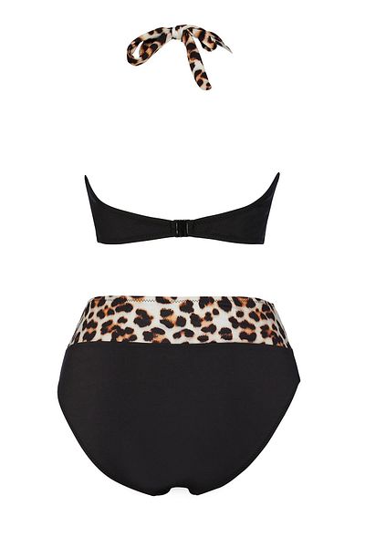 SAILOR moda High Waist Patterned Triangle Bikini Set