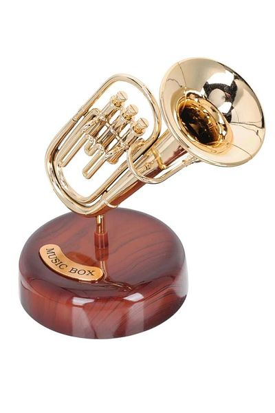 Generic Saxophone Music Box Figurine – Rotating Classical Melody Ornament for Home & Desk Decor Gift