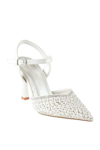 KİNDEP Kindep (London&London) Pearl Stone Detailed Closed Toe Casual Women's Shoes