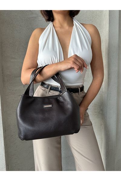 DERKON Vera Model Genuine Leather Women's Bag Brown