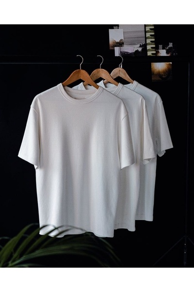 JustBS Ανδρικό λευκό μπλουζάκι 3 τεμαχίων