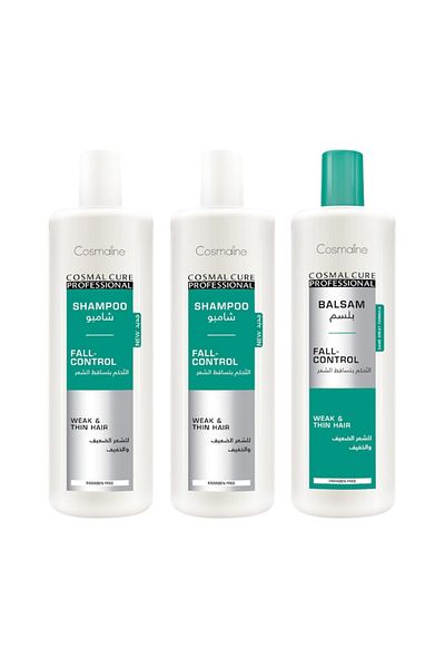 COSMALINE Professional anti-hair loss set, 2x Shampoo 500 ml and Conditioner 500 ml Cosmal Cure, with caffeine