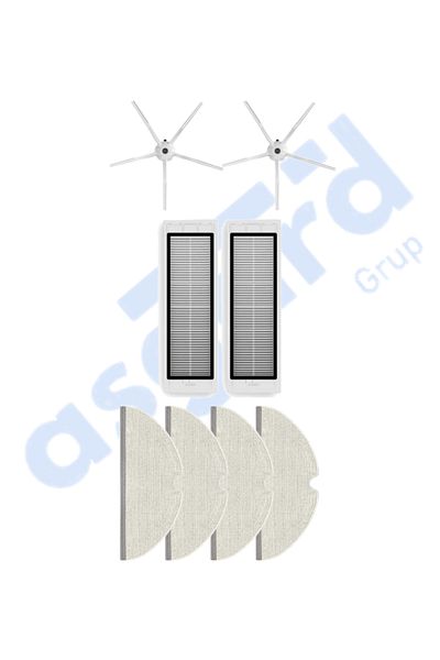 Asgard Grup Roborock S50 – S55 –S5 Max – S6 – S6 Maxv Compatible 2 Side Brushes 2 Filters 4 Mops