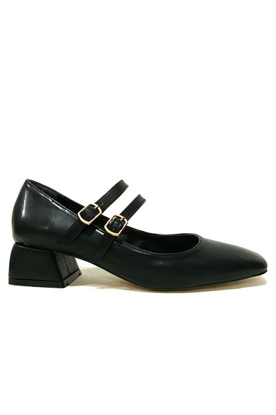 Bersay Black Mary Janes Anatomical Heeled Shoes