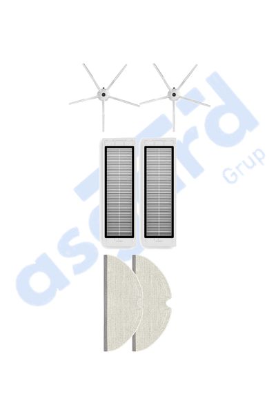 Asgard Grup Roborock S50 – S55 –S5 Max – S6 – S6 Maxv Compatible 2 Side Brushes 2 Filters 2 Mops