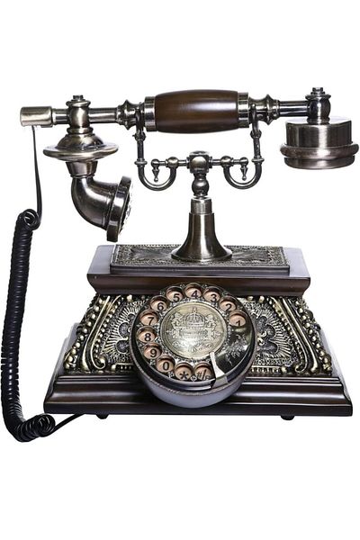 Generic Retro Wooden Rotary Dial Landline Phone – Vintage Antique Style Telephone for Home & Office Décor