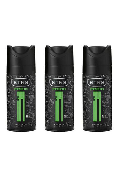 str8 Pack of 3 x STR8 FR34K deodorant spray, 150 ml