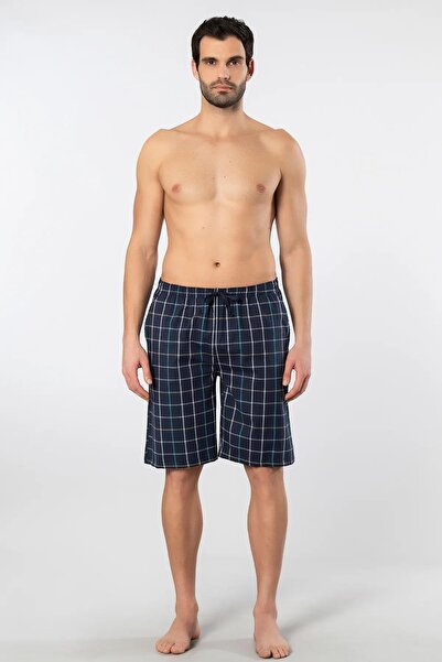 Cacharel Men's Plaid Pocket Woven Bermuda Shorts, 95% Cotton 5% Lycra