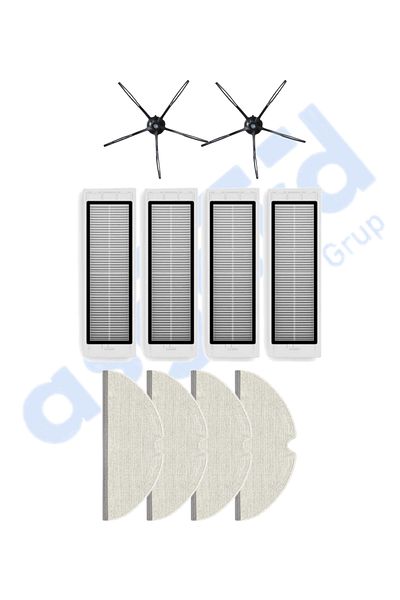 Asgard Grup Roborock S50 – S55 –S5 Max – S6 – S6 Maxv Compatible 2 Side Brushes 4 Filters 4 Mops