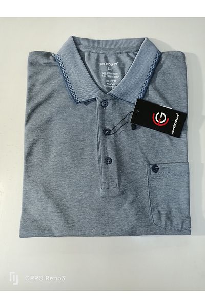 ercan triko tricou cu mânecă scurtă din bumbac cu un singur buzunar mărime mare L-6XL cu guler INTER