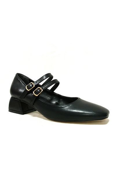 Bersay Black Mary Janes Anatomical Heeled Shoes