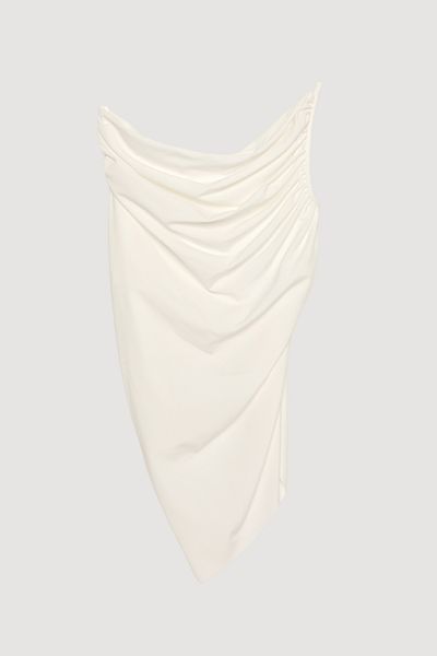 Quzu Ασύμμετρη μπλούζα Draped Ecru