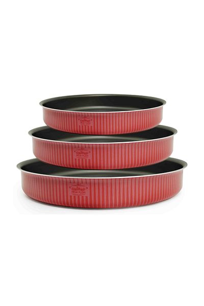 Newflon 3-piece round neoprene oven trays for all baked goods and multi-use, sizes (26*30*34) cm