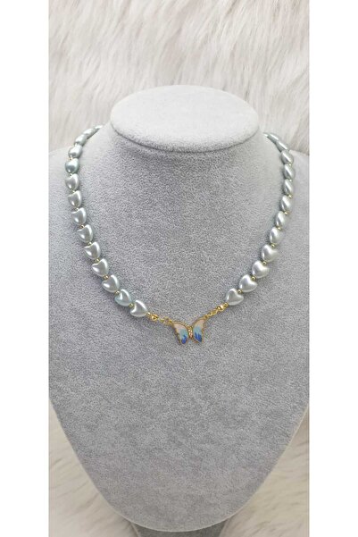 HAPPY HANDMADE Heart Butterfly Figure Necklace Gift Accessory Jewelry