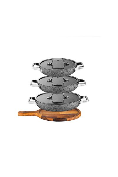 Brioni Stone-H 7 Piece Anti-Scratch Fireproof Non-Stick 18cm 20cm 22cm 3-Piece Omelette Set