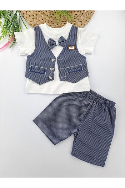 Butik Boy / Baby Double Set T-Shirt Vest Shorts Bow Tie Gift Set Holiday Set