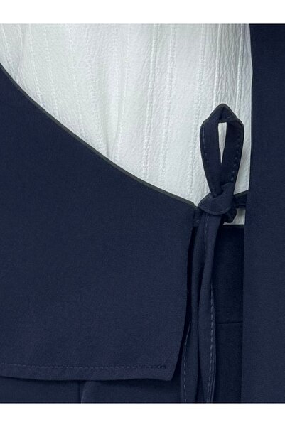 Mihra Sanella Προσαρμοσμένο σε Μέγεθος σετ κοστούμι με γιλέκο Σετ-AS062 Ναυτικό Μπλε