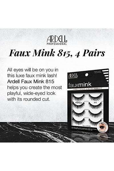 Ardell Faux Mink Luxuriously Lightweight With Knot-free Invisiband - 815 Lashes, 4 Pairs