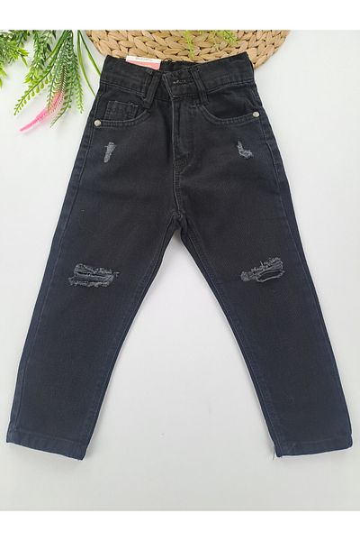 Butik Boys - Girls Jeans Elastic Waist Adjustable Waist Quality Ripped Detailed Jeans