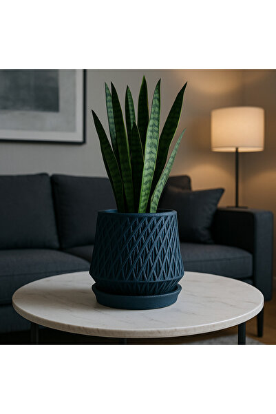 TASARIMTECH Modern Geometrik Saksı Büyük Boy – 3D Baskı | 16x16 cm