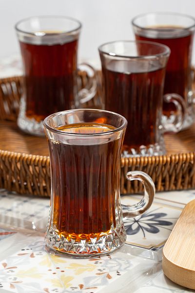 Porsima London 6 Piece Tea Cup for 6 People – 100 ml Glass Tea Cup Set with Handles