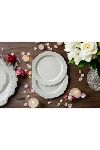 Evinizin Yardımcısı Mika Tabak& Parti Tabak&parti Mika Tabak &Krem 19 cm 6 adet