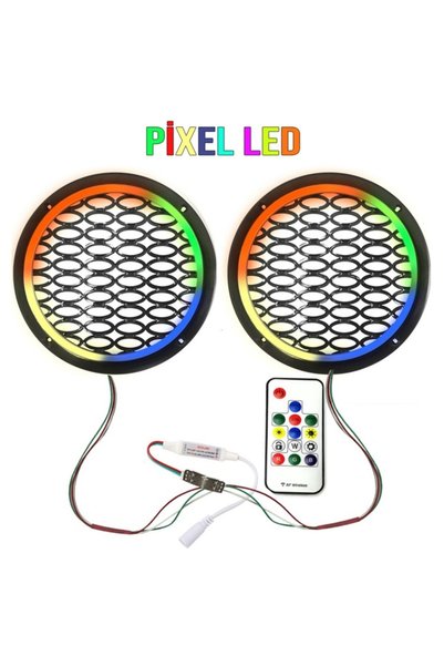 Poke Pixel Ledli 16cm Hoparlör Kapak Animasyonlu 2 Adet Poke