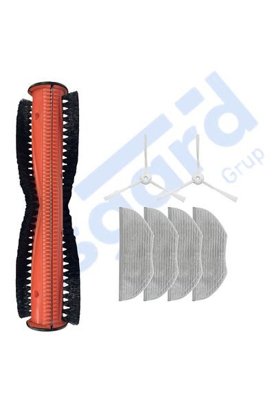 Asgard Grup Xiaomi S10T Compatible 1 Main Brush 2 Side Brushes 4 Mops