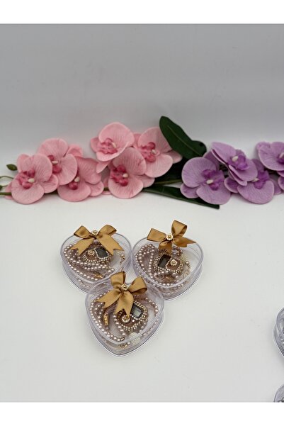 Uğurlu Hac kalpli kutu inci tesbih zikirmatik set 10 LU ADET