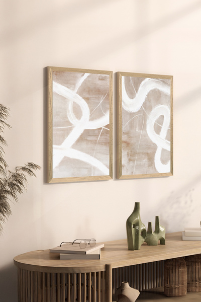 Artavessa طقم طاولة MDF بإطار خشبي مكون من قطعتين مقاس 20 × 30 سم - موديل 24