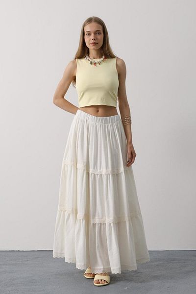 Inciqueen Modavera Lace Detailed Skirt - White