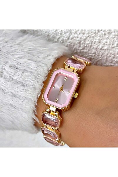 LOOQ Stoned Geometric Design Model Women's Wristwatch