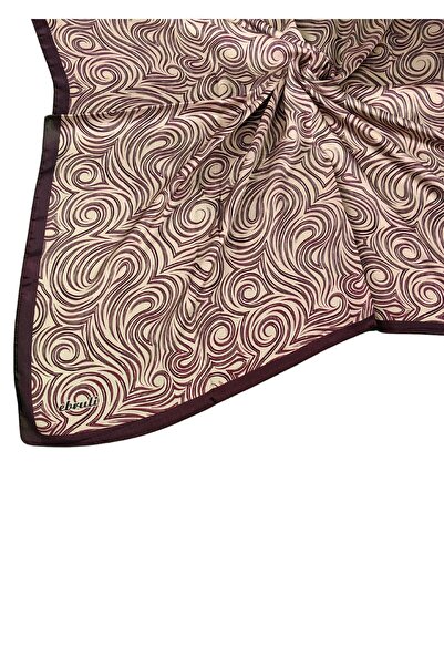 mim eşarp Φουλάρι Ebruli Jan Jan με σπειροειδή σχέδιο 90x90 cm